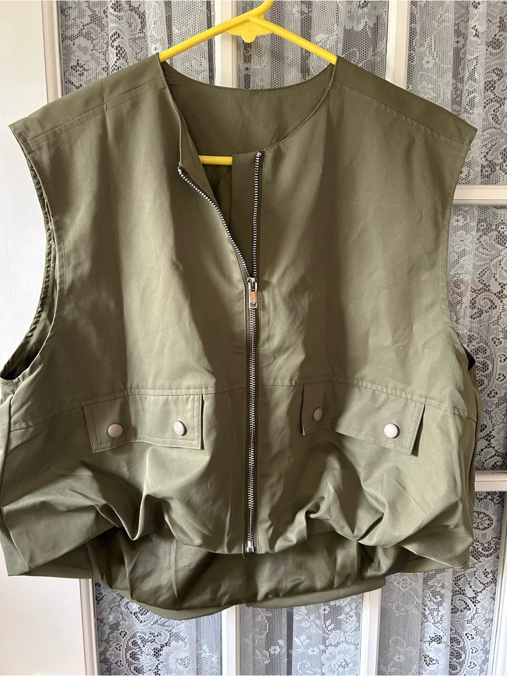 Olive Utility Zip-Front Vest Unisex??? One Size???